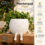 GSArt Plantenpot Flexi &ndash; Waterdichte 3D Geprinte Bloempot met Flexibele Benen - Mat Wit