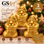 GSArt Kersthanger Hond Snuggler Beagle 3 Stuks &ndash; 3D Geprinte Kerstboom Hangers &ndash; Zijde Goud