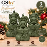GSArt Kersthanger Hond Snuggler Boston Terrier 3 Stuks &ndash; 3D Geprinte Kerstboom Hangers &ndash; Mat Donkergroen