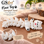 GSArt Flexi Toy Fluffy Tail Samojeed Hond 13 cm &ndash; Beweegbare 3D Geprinte Hondenfiguur &ndash; Cadeau voor Hondenliefhebbers