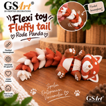 GSArt Flexi Toy Fluffy Tail Rode Panda &ndash; Beweegbare 3D Geprinte Panda