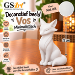 GSArt Decoratief Beeld Vos Minimalistisch 13 cm &ndash; 3D Geprint &ndash; Mat Wit