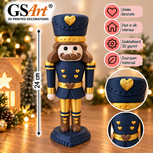 GSArt Decoratief Beeld Notenkraker Blauw-Goud 24 cm &ndash; Kerstdecoratie