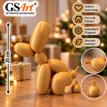 GSArt Poepende Ballon Hond 20 cm &ndash; Decoratief Beeld &ndash; 3D Geprint - Basic Goud