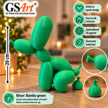 GSArt Poepende Ballon Hond 20 cm &ndash; Grappig Decoratief Beeld &ndash; 3D Geprint - Basic Bambu groen