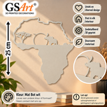 GSArt Africa Wall Art 25 cm &ndash; Elephant &amp; Savanna &ndash; 3D Printed - Mat Botwit