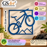GSArt Mountain Bike Wall Art 25 cm &ndash; 3D Printed Bicycle Wall Decoration - Mat Marineblauw