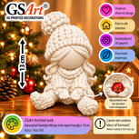 GSArt Knitted Look Meisje met Open Handjes 13 cm &ndash; Kerstdecoratie - Mat Wit