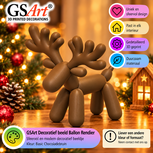 GSArt Ballon Rendier Beeld &ndash; Kerstdecoratie &ndash; Basic Chocoladebruin