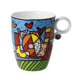 OP=OP Goebel - Romero Britto | Koffie / Thee Mok Love | Beker - porselein - 400ml