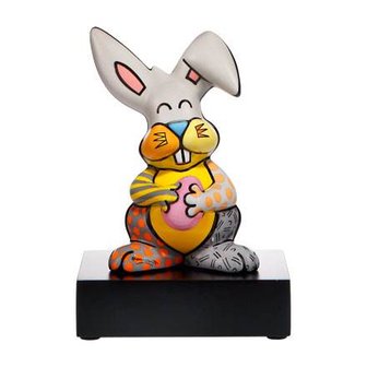 Goebel - Romero Britto | Decoratief beeld / figuur Grey Rabbit 23 | Porselein - Pop Art - 23cm