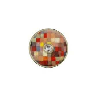 OP=OP Goebel - Paul Klee | Broche Harmonie | Porselein, 5cm, met glaskristallen en echt goud