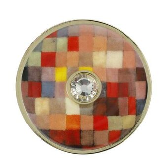 OP=OP Goebel - Paul Klee | Broche Harmonie | Porselein, 5cm, met glaskristallen en echt goud