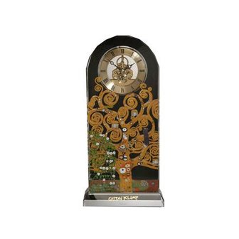 Goebel&reg; - Gustav Klimt | Tafel Klok &quot;De Levensboom&quot; | Glas, 32cm, met echt goud