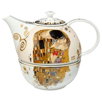 Gustav Klimt theepot met warmhouder De Kus