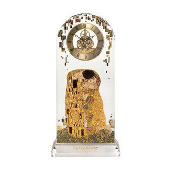 Goebel&reg; - Gustav Klimt | Tafel Klok &quot;De Kus&quot; | Glas, 32cm, met echt goud