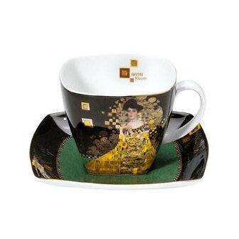 Goebel - Gustav Klimt | Kop en schotel Adele Bloch-Bauer | Porselein - 250ml - 14cm - met echt goud