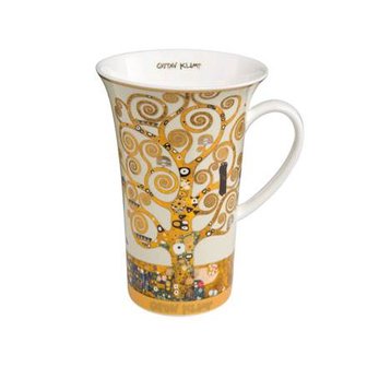 Goebel - Gustav Klimt | Koffie / Thee Mok De Levensboom | Beker - porselein - 500ml - met echt goud