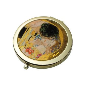 Goebel-Gustav Klimt | Miroir de poche de maquillage The Kiss | Miroir - M&eacute;tal - 7cm