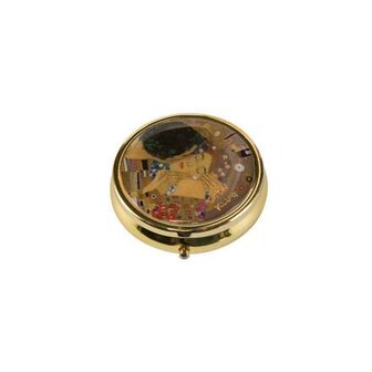 Goebel - Gustav Klimt | Pillendoosje De Kus | Metaal - 5cm - 3 vakjes