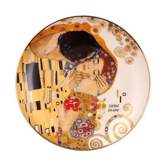 Goebel - Gustav Klimt | Decoratief bord De Kus | Porselein - 21cm - Limited Edition - met echt goud