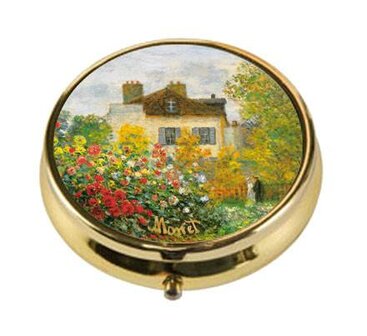 Goebel-Claude Monet | Pilulier La maison d&#039;artiste | M&eacute;tal - 5cm - 3 compartiments