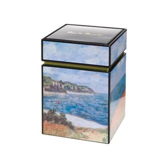 Goebel - Claude Monet | Teekiste Strandweg zwischen Weizenfeldern | Metall - 11 cm - Aufbewahrungsbox - Artis Orbis
