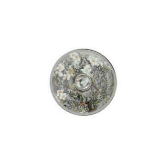 OP=OP Goebel - Vincent v. Gogh | Broche Amandelboom zilver | Porselein, 5cm, met glaskristallen
