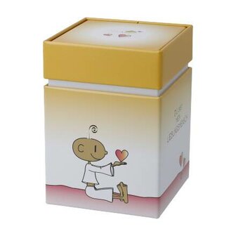 Goebel - Der kleine Yogi | Theedoos Du bist mein Lieblingsmensch | Metaal - 11cm - bewaardoos - 4 stuks