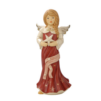Goebel - Kerst | Decoratief beeld / figuur Engel sprankelende ster | Aardewerk - 52cm - met Swarovski - Limited Edition