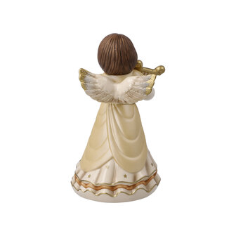 Goebel - Kerst | Decoratief beeld / figuur Engel hemelse harp | Aardewerk - 15cm