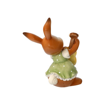Goebel - Pasen | Decoratief beeld / figuur Haas Bunny girl - gitaargeluid | Aardewerk - 15cm