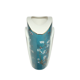 Goebel-Vincent van Gogh | Vase Amandier Bleu 33 | Porcelaine - 33cm - avec de l&#039;or v&eacute;ritable