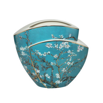 Goebel-Vincent van Gogh | Vase Amandier Bleu 33 | Porcelaine - 33cm - avec de l&#039;or v&eacute;ritable