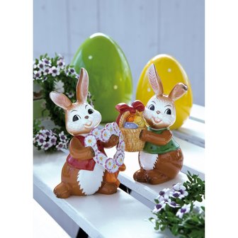 Goebel - Pasen | Decoratief beeld / figuur Paashaas Gelukkig Pasen | Porselein - 12cm