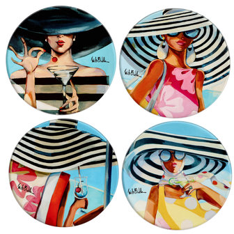 Goebel - Trish Biddle | Coasters Trish Biddle | 4 pieces - 10cm