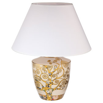 Goebel-Gustav Klimt | Lampe de table L&#039;Arbre de Vie | Porcelaine - 47cm - avec de l&#039;or v&eacute;ritable