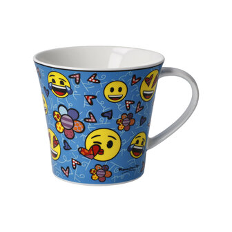 Goebel - Emoji von BRITTO | Becher - Kaffee-/Teetasse immer gl&uuml;cklich | Porzellan - 350ml
