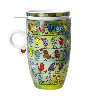 Goebel - James Rizzi | Tea Mug Birds on a Love Wire | Cup - porcelain - 450ml