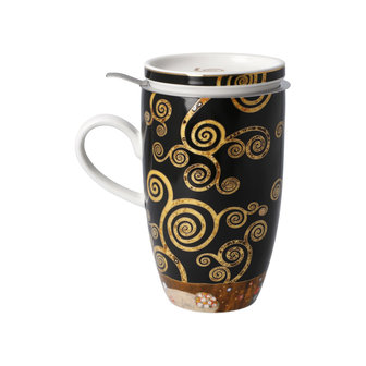 Goebel-Gustav Klimt | Tasse &agrave; th&eacute; L&#039;arbre de vie | Tasse - porcelaine - 450ml - avec de l&#039;or v&eacute;ritable