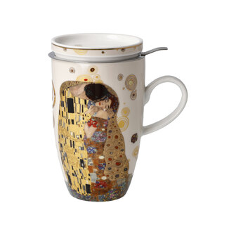 Goebel-Gustav Klimt | Tasse &agrave; th&eacute; Le Baiser | Tasse - porcelaine - 450ml - avec de l&#039;or v&eacute;ritable
