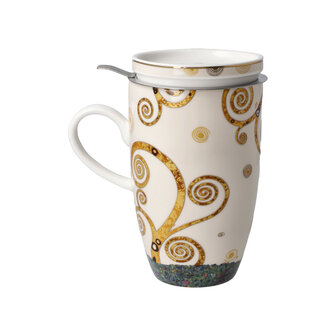 Goebel-Gustav Klimt | Tasse &agrave; th&eacute; Le Baiser | Tasse - porcelaine - 450ml - avec de l&#039;or v&eacute;ritable