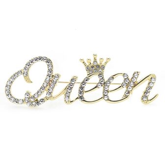 Brooch 015 Queen gold colored