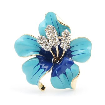 Broche 018 Fleur bleue