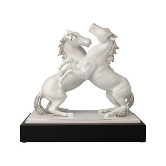 Goebel - Studio 8 | Decoratief beeld / figuur Paarden | Porselein - 32cm - met platina