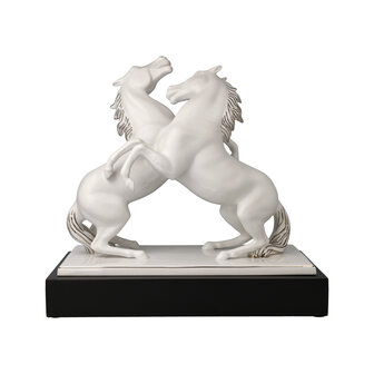 Goebel - Studio 8 | Decoratief beeld / figuur Paarden | Porselein - 32cm - met platina