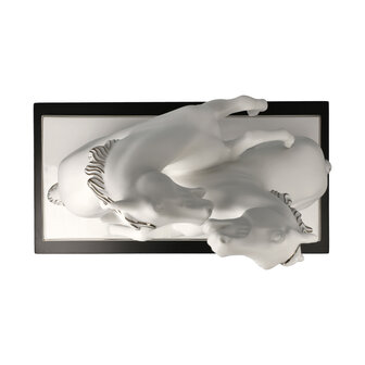 Goebel - Studio 8 | Decoratief beeld / figuur Paarden | Porselein - 32cm - met platina