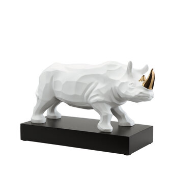 Goebel - Studio 8 | Decorative statue / figure Rhinoceros | Porcelain - 49cm - Limited Edition - with real gold