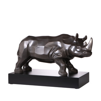 Goebel - Studio 8 | Statue / personnage d&eacute;coratif Rhinoc&eacute;ros | Porcelaine - 49cm - Edition Limit&eacute;e - avec platine