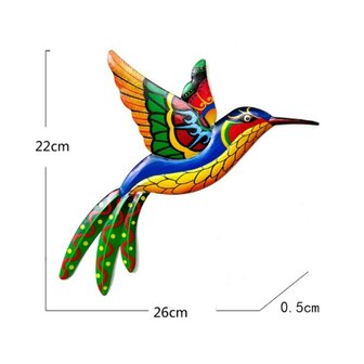 Pendentif de jardin / cl&ocirc;ture en m&eacute;tal colibri 04 (26cm)